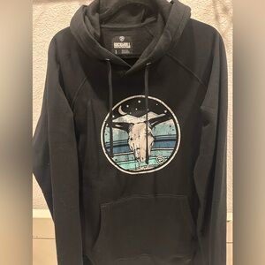Rock and Roll Black Hoodie with Graphic Design